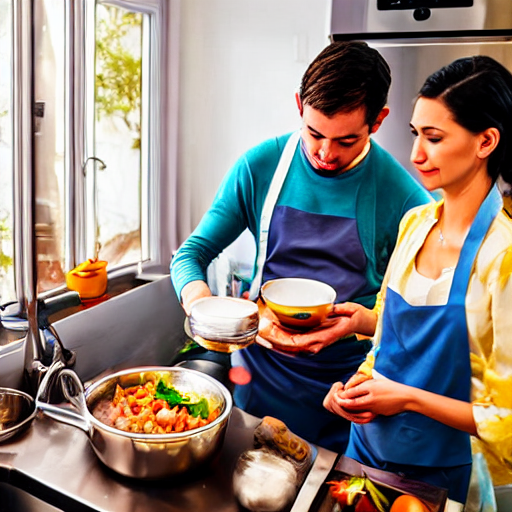002_Three people are preparing a meal in a small kitchen..png